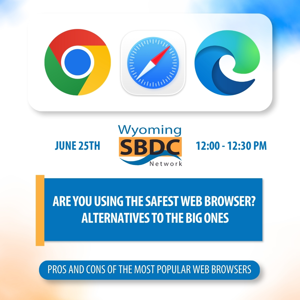 Edge, safari, and chrome browser logos