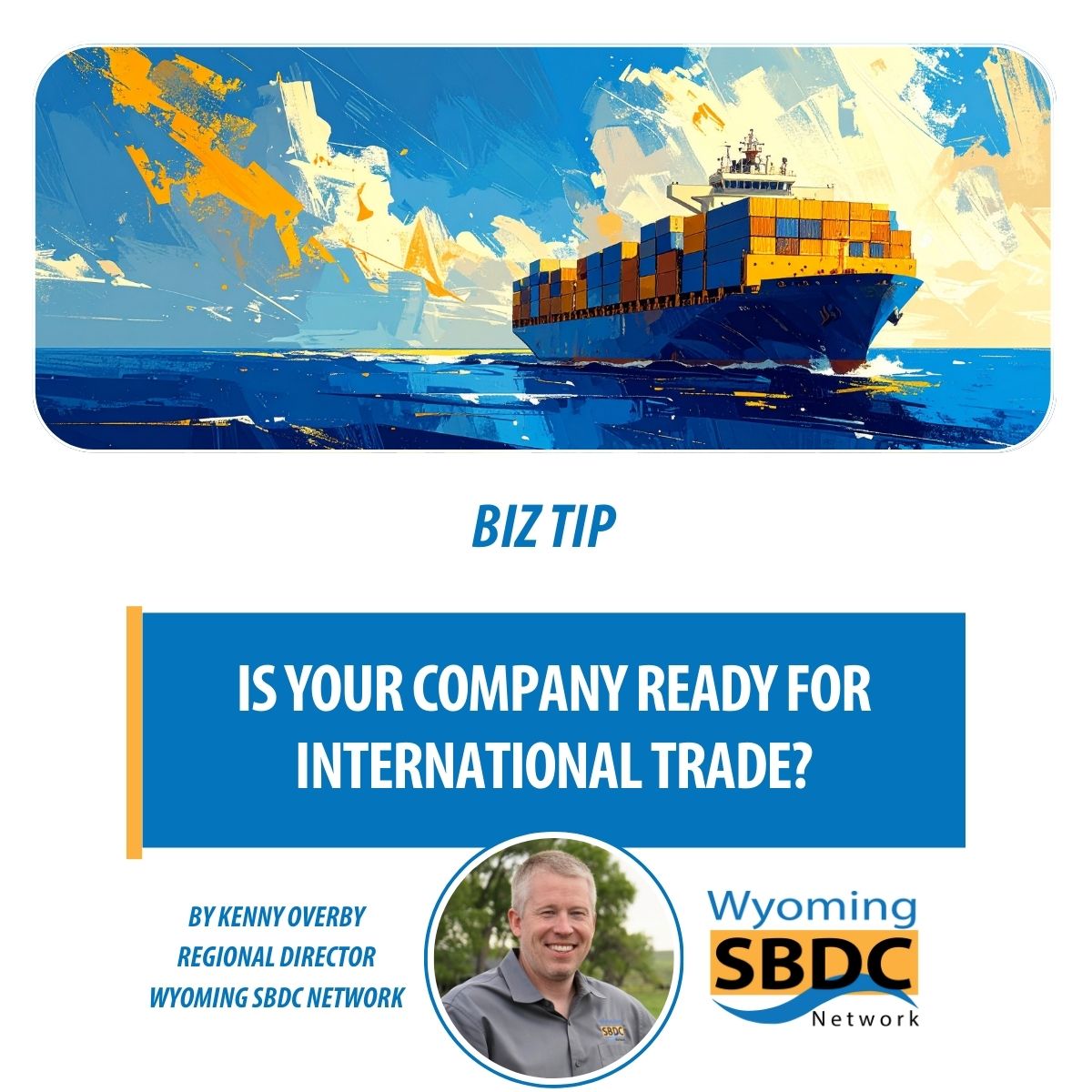 a graphic showing regional director Kenny overly with blog post info