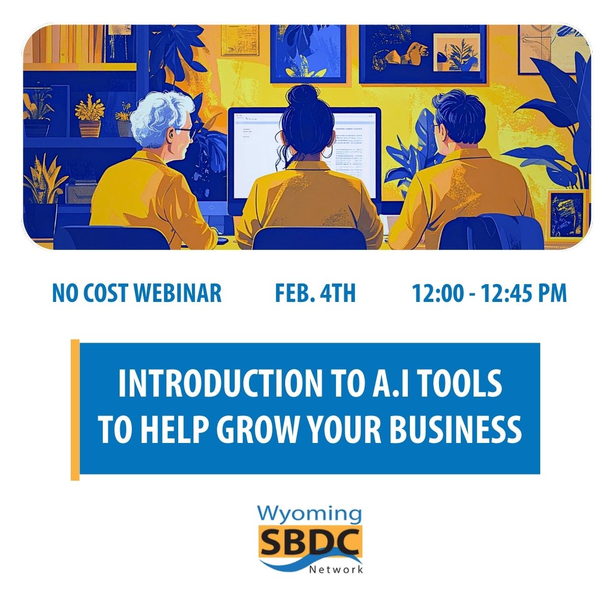 3 people sitting around a computer screen