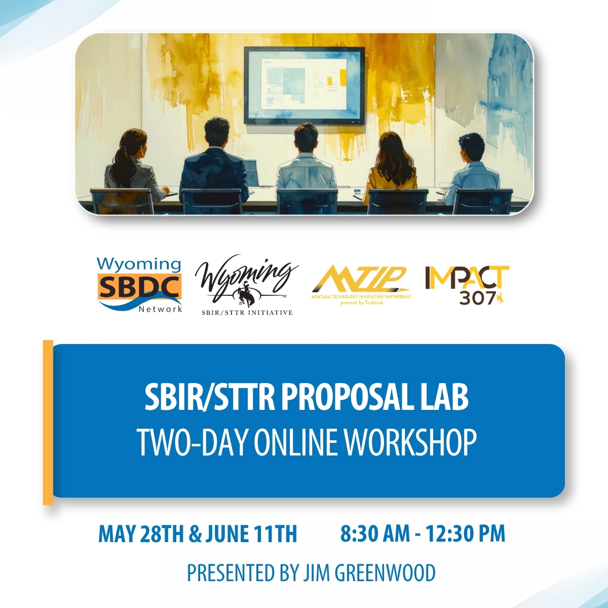 people seated in front of a large presentation screen