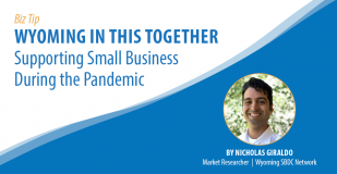 Biz Tip: Wyoming in this Together - Supporting Small Business During the Pandemic. By Nicholas Giraldo, Market Researcher, Wyoming SBDC Network