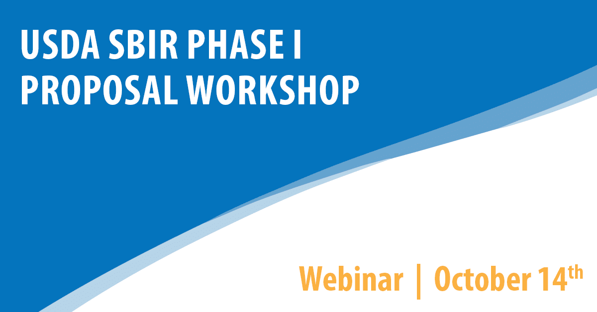 USDA SBIR Phase I Proposal Workshop